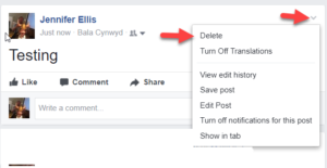 Remove a post from your own Facebook Wall