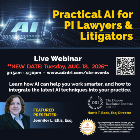 Practical AI for PI Lawyers & Litigators: August 18 2026